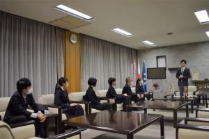 全国大会出場者激励(美濃加茂高等学校バトントワリング部・ブラスバンド部・陸上競技部)