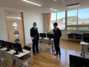 可茂特別支援学校校長との面談及び新校舎視察