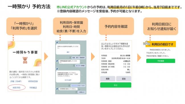 一時預かり予約方法